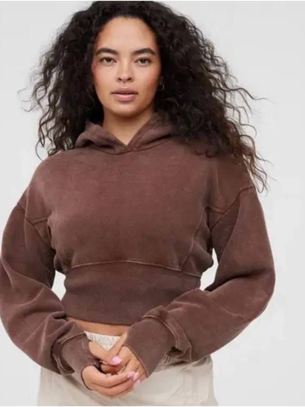 OFFLINE by Aerie Women’s Brown Cropped Hoodie